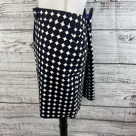 Larry Levine Skirt size 16 Navy Blue Polka Dots Above Knee A Line Pockets Casual - Picture 6 of 8